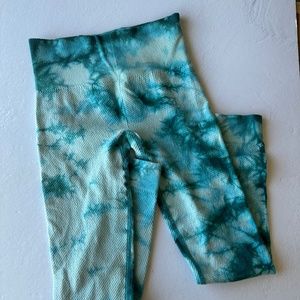 Blue Tie Dye Wash Leggings